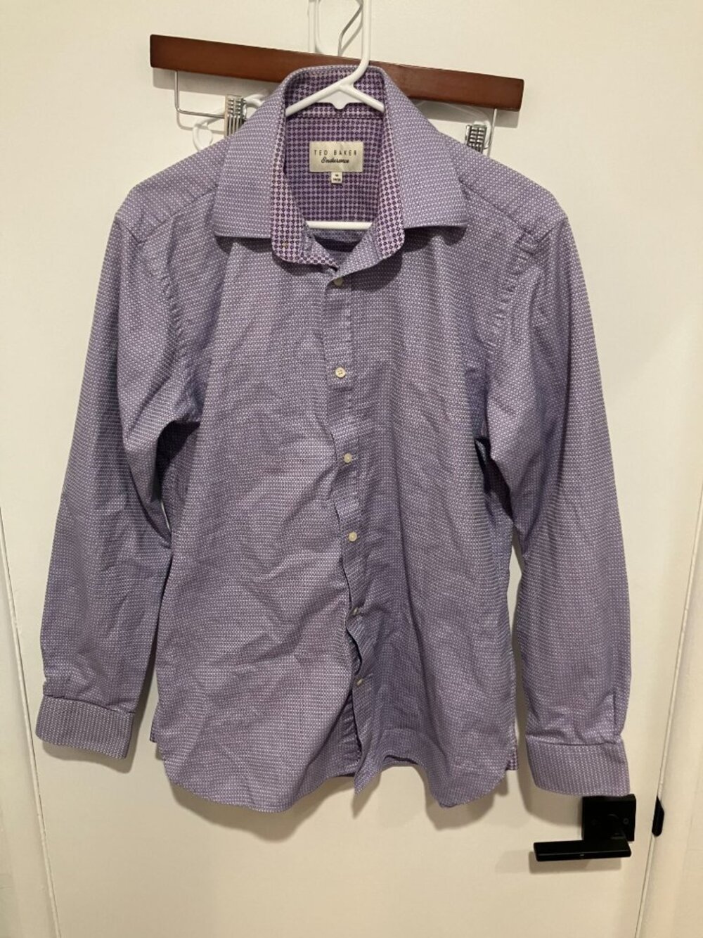 Ted Baker Endurance Men's 100% Cotton Patterned Dress Shirt, Purple, 16-34/35